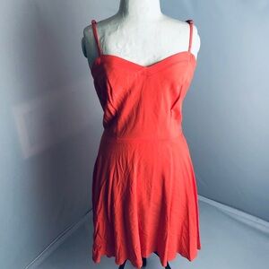 Aeropostale coral adjustable strap fit and flare skater dress